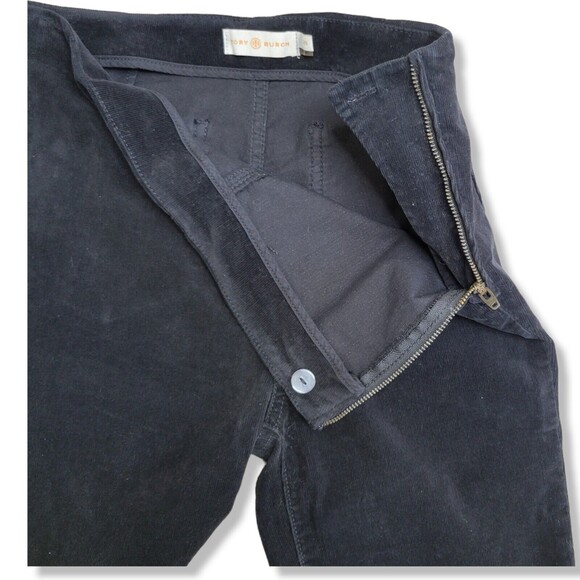 Tory Burch Billet Legging Black Corduroy Skinny Pants Side Zip Closure Size 25 - Picture 9 of 12